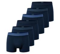 SCHIESSER Herren Boxershorts, 6er Pack - "95/5", Trunks, Cotton Stretch, Logobund Blau 2XL