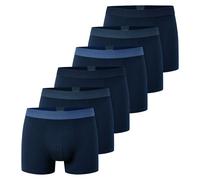 SCHIESSER Herren Boxershorts, 6er Pack - "95/5", Trunks, Cotton Stretch, Logobund Blau L