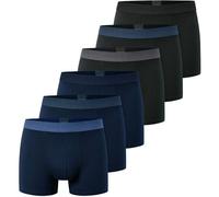 SCHIESSER Herren Boxershorts, 6er Pack - "95/5", Trunks, Cotton Stretch, Logobund S Blau/Schwarz