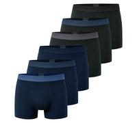 Boxershorts SCHIESSER "Boxershort 6PACK Shorts "95/5" 6er Pack", Herren, Gr. XXL, bunt (blau, schwarz), Obermaterial: 95% Baumwolle CO. 5% Elasthan EL., Unterhosen (22599356-XXL) blau, schwarz