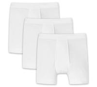 SCHIESSER Herren Boxershorts mit Eingriff , 3er Pack - "Essentials", Unterhose, Doppelripp, Baumwolle Weiß L