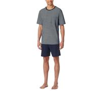 Schiesser Herren Schlafanzug kurz – Comfort Essentials – Rundhals, nachtblau Gr. 62