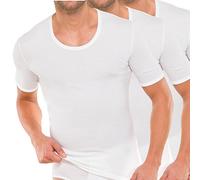 Schiesser Herren Cotton Essentials Feinripp Shirt 1/2 Arm - 205145-3er Pack (5 (M), 3 X Weiß)