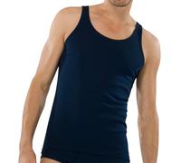 Schiesser Herren Unterhemd Original Feinripp ohne Arm Navyblau M EU
