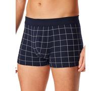 Boxershorts SCHIESSER "Fine Interlock", Herren, Gr. 6, blau (804, blau), Interlock, Obermaterial: 95% Baumwolle, 5% Elasthan, körpernah, Unterhosen, ohne Eingriff, Karo-Muster, Interlock-Qualität (317