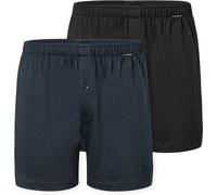SCHIESSER Herren Jersey-Boxershorts, 2er Pack - 2Pack Boxershorts, Baumwolle, einfarbig 2XL Schwarz/Dunkelblau