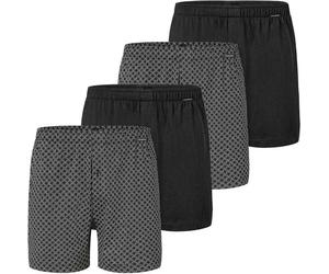 SCHIESSER Herren Jersey-Boxershorts, 4er Pack - 4Pack Boxershorts, Baumwolle, einfarbig M Schwarz/Weiß