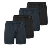SCHIESSER Herren Jersey-Boxershorts, 4er Pack - 4Pack Boxershorts, Baumwolle, einfarbig Schwarz/Dunkelblau L