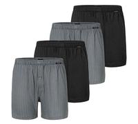SCHIESSER Herren Jersey-Boxershorts, 4er Pack - 4Pack Boxershorts, Baumwolle, einfarbig Schwarz/Grau XL