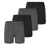 SCHIESSER Herren Jersey-Boxershorts, 4er Pack - 4Pack Boxershorts, Baumwolle, einfarbig Schwarz/Weiß M