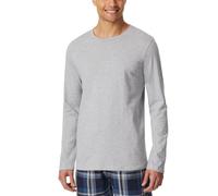 Schiesser Pyjama-Langarmshirt Mix+Relax Baumwolle Grau Herren Größe 58