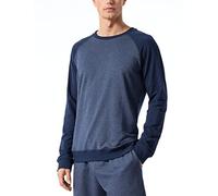 Schiesser Herren Langarmshirt Rundhals Pyjamaoberteil, dunkelblau-gem, 56