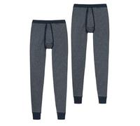 Schiesser Herren Lange Unterhose 2-Pack Feinripp Melange - dunkelblau - Größe 3XL