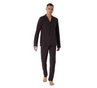 Schiesser Herren Langer Pyjama Schlafanzug Lang - 180272, Größe Herren:54, Farbe:anthrazit