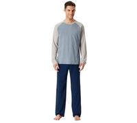 Schiesser Herren Langer Schlafanzug Pyjama Lang 95/5-183119, Größe Herren:52, Farbe:dunkelblau