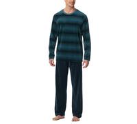 Schiesser Herren Langer Schlafanzug Pyjama Lang weicher Velours - 182023