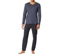 Schiesser Herren Langer Schlafanzug Pyjama Softer Feininterlock - 183174, Größe Herren:58, Farbe:Kohle