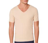 Schiesser Tshirt Seamless V-Ausschnitt Laser Cut Kurzarm (Interlock, nahtlos) Unterwäsche beige Herren, Größe 4