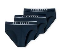 Schiesser Herren Men's 95/5 Organic Cotton Briefs Underwear (Pack of 3) Slip, Dunkelblau, XXL EU
