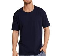 Schiesser Herren Mix & Relax T-Shirt Rundhals Schlafanzugoberteil, Blau (Dunkelblau 803), 58