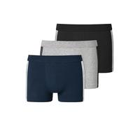 Schiesser Unterwäsche Boxershorts 95/5 Streifen mehrfarbig dunkelblau/grau Herren - 3 Stück, Größe 7