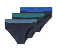SCHIESSER Herren Rio-Slip 3er Pack - Serie "95/5", Kontraststreifen Blau/Grün/Grau 2XL