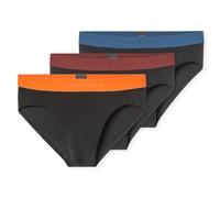 SCHIESSER Herren Rio-Slip 3er Pack - Serie "95/5", Kontraststreifen Schwarz/Rot/Orange 3XL