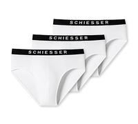 Schiesser Herren Schiesser Men's 95/5 Organic Cotton Briefs Underwear (Pack of 3) Slip, Weiß, L EU