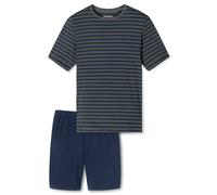 Schiesser Schlafanzug kurz Streifen anthrazit - Casual Essentials für Herren 58