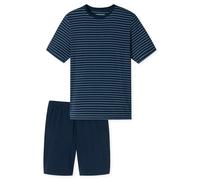 SCHIESSER Herren Schlafanzug, kurz - Casual Essentials, Rundhals, Baumwolle Dunkelblau XL