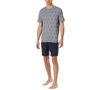 Schiesser Herren Schlafanzug kurz Rundhals-95/5 Nightwear Pyjamaset, Nachtblau_182608, 48
