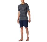 SCHIESSER Herren Schlafanzug, kurz - Casual Essentials, Rundhals, Baumwolle Anthrazit 2XL