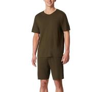 Schiesser Herren Schlafanzug kurz Modern Bonded Oliv Rundhals Größe 50