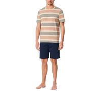 Shorty SCHIESSER "Casual Nightwear", Herren, Gr. 50, 604, gelb, Single Jersey, Obermaterial: 100% Baumwolle, bequem kurz, Rundhals, Homewear-Sets Shorty, mit Rundhalsausschnitt und kurzen Ärmeln, in S