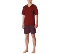 Schiesser Pyjama Minimalistisches Design Bordeaux Größe 48
