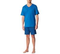 Schiesser Relaxed Fit Pyjama Set im kurzärmeliges Design Modell 'Comfort' in Blau, Größe 48