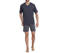 Schiesser Herren Schlafanzug kurz V-Ausschnitt - Nightwear Set, Anthrazit_159636, 50