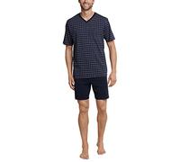 Schiesser Herren Schlafanzug kurz V-Ausschnitt - Nightwear Set, Dunkelblau_159617, 48