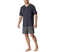 SCHIESSER Herren Schlafanzug Set - kurz, V-Ausschnitt, Baumwolle Dunkelgrau M