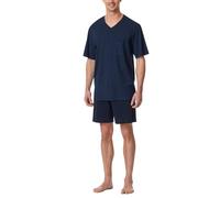 Schiesser Comfort Essentials V-Neck Short Pyjamas Dunkelblau Baumwolle 3XL Herren