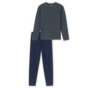 SCHIESSER Herren Schlafanzug, lang - Casual Essentials, Baumwolle, Rundhals 4XL Mehrfarbig