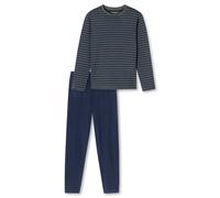 SCHIESSER Herren Schlafanzug, lang - Casual Essentials, Baumwolle, Rundhals Blau/Grau / 3XL 3XL Mehrfarbig