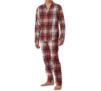Schiesser Herren Schlafanzug lang durchgeknöpft Web Flanell-warm und weich Pyjamaset, Multicolor 1, 56