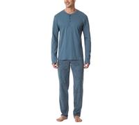 Schiesser Herren Schlafanzug lang-Fine Interlock Pyjamaset 182027,Jeansblau_182027,54