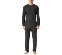 Schiesser Herren Schlafanzug lang-Interlock-Selected Premium Warming Pyjamaset, dunkelgrau-Mel_182030, 48