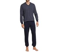 Schiesser Herren-Pyjama Bündchenpyjama V-Neck, lang mit Bündchen