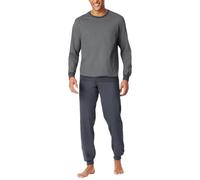 Schiesser Schlafanzug Herren Jersey-Baumwolle grau gemustert, lang, mit Bündchen Gr. 54 (XL)