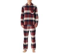 Schiesser Herren Schlafanzug lang mit Knopfleiste Flanell-Nightwear Set Pyjamaset, Burgund_182029, 58