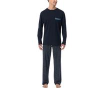 Schiesser Schlafanzug lang Organic Cotton Karos nachtblau - Comfort Nightwear für Herren 26