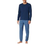 Schiesser Herren Schlafanzug Casual Essentials Single-Jersey 100% Baumwolle Dunkelblau Gr. 48